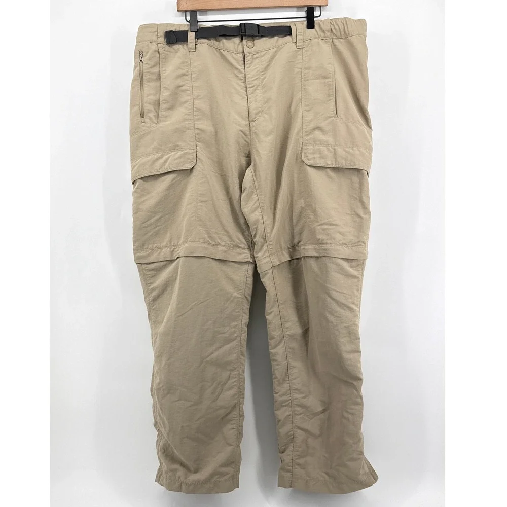 The North Face Mens XXL Beige Paramount Convertible Zip Off Hiking Cargo Pants